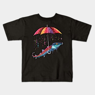 Oarfish Rainy Day With Umbrella Kids T-Shirt